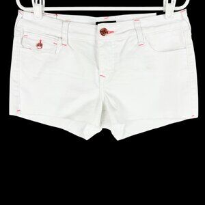 True Religion Women's Joey Cut-off Low Rise Flap Optic White Shorts Size 30 NWT